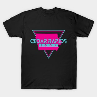 Cedar Rapids Iowa Retro Vintage Triangle IA T-Shirt